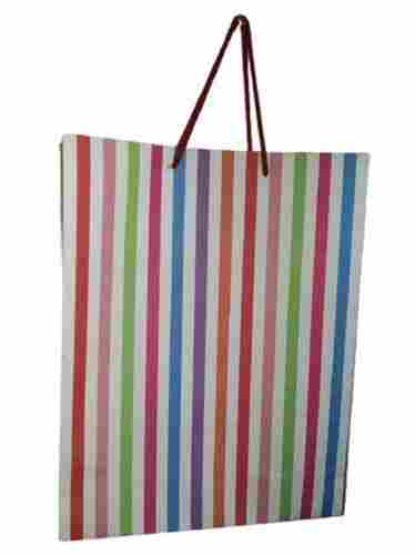 Natural Appeal And Pinstripe Multi Colored Printed Textured Paper Bag