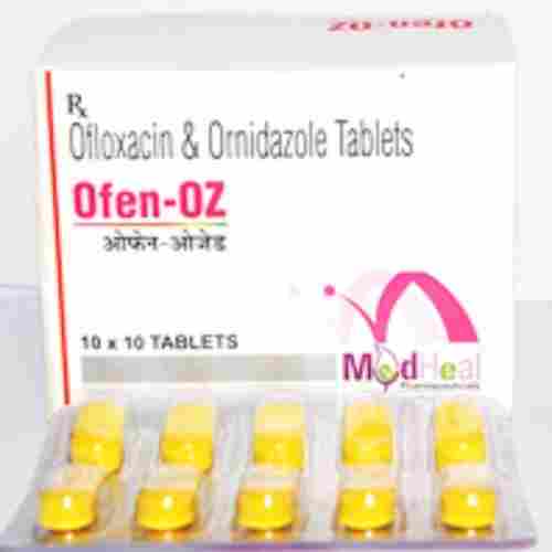 Ofen-OZ Ofloxacin And Ornidazole Antibiotic Tablet, 10x10 Blister Pack