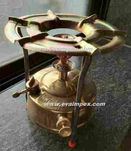 Brass Golden Kerosene Pressure Stove, 1-3 Liter Size, Round Shape