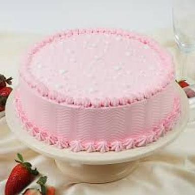 Round Shape Soft And Smooth Creamy Textured Good Taste Pink Strawberry Flavoured Ice Cake