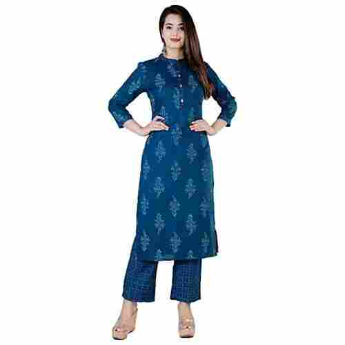 Casual Wear 3/4th Sleeves With Printed Pattern Rayon Kurti For Women