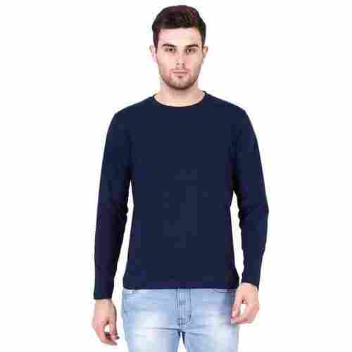 Men'S Trendy And Comfortable Fabric Stylish Nylon Plain Full Sleeve Blue T Shirts 