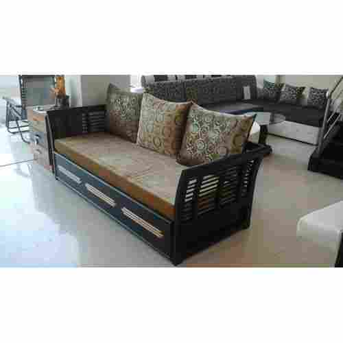 Comfortable Wooden Modern Convertible Strong Indoor Furniture Black Sofa Bed