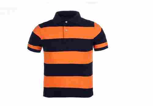 Fit And Comfortable Blue Orange Short Sleeve Cotton Polo Men'S T-Shirt 