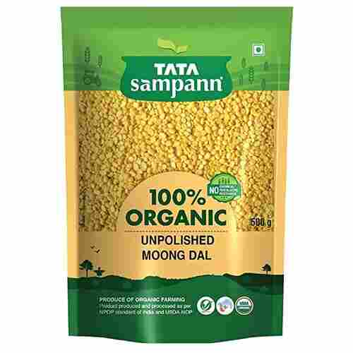 Tata Sampann Organic Unpolished Yellow Moong Dal, 500 Gms