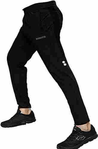 Fit And Comfortable Black Polyester Sports Wear Stylish Men'S Track Pants