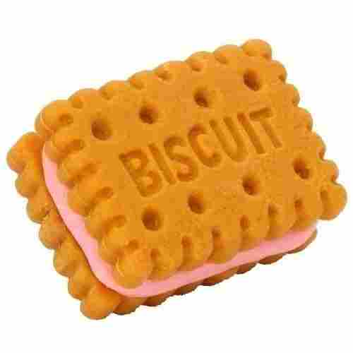 Sweet And Delicious Strawberry Flavor Rectangle Shaped Sandwich Biscuits