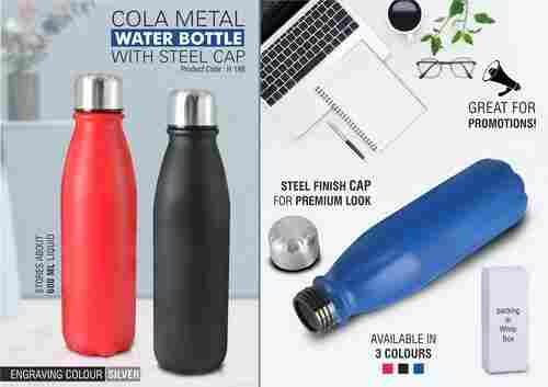 H198 a   Cola Metal Water Bottle With Steel Cap (600 Ml Approx)