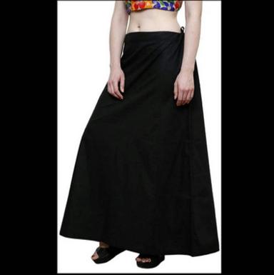 Ladies Black Solid Plain 100% Cotton Popline Petticoat For Innerwear