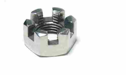 Stainless Steel Round 3 Mm Thick Silver Color Slotted Hex Nut 