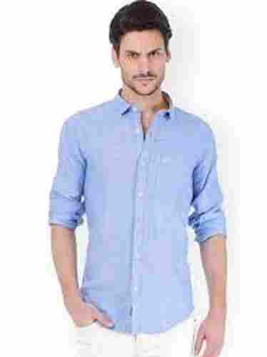 Trendy Fashionable Cotton Fabric Full Sleeves Plain Men'S Casual Shirts