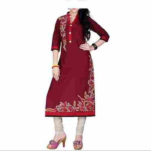 Embroidered Stones Chiffon Rayan Washable Ladies Party Wear Ladies Kurti 