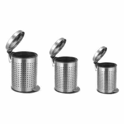 Easy To Clean Ruggedly Constructed Round Stainless Steel Perforated Paddle Bin