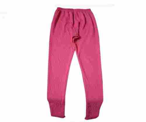 Slim Fit Breathable Ankle Length Plain Pink Cotton Lycra Leggings