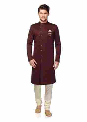Polyester Silk Skin Friendly Trendy Ethnic Wear Sherwani For Mens