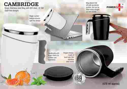 Cambridge Magic Stainless Steel Mug With 304 Steel and Spill Free Design (470 Ml Approx)