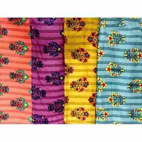 Comfortable Unstitched 120 GSM Fancy Rayon Printed Fabric