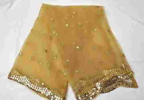 Embroidered Rectangle Easily Washable And Breathable Light Yellow Stylish And Fancy Net Dupatta 
