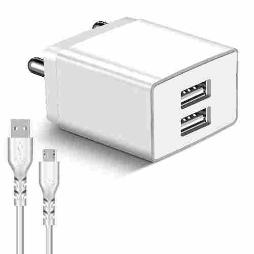 Mobile Chargers For Android Phones 2 Usb Charger Compatible For Smartphone Tablet, Power Bank, Bluetooth Speaker