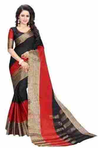 Formal Wear Easy To Carry Comfortable Soft Silky Designer Cotton Sarees