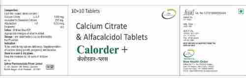 Calcium Citrate And Alfacalcidol Tablets Calorder+ Tablets