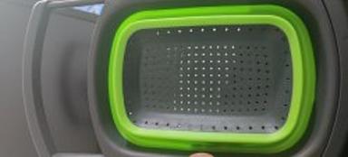 Various Colors Are Available Grey And Green Color, Rectangular Shape Collapsible Silicone Strainer