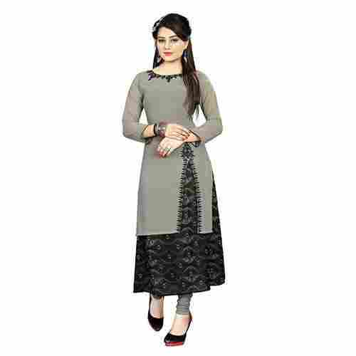 Ladies Breathable 3/4th Sleeves Modern Printed Cotton Kurti For Party Wear
