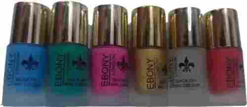 Pack Of 6 Different Colors 9 ML Waterproof Long Lasting Ebony London Nail Paint