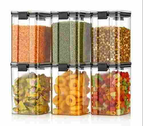 Plastic Plain Lock and Lock Food Storage Containers Pack of 6, Square, Capacity: 1100 ml