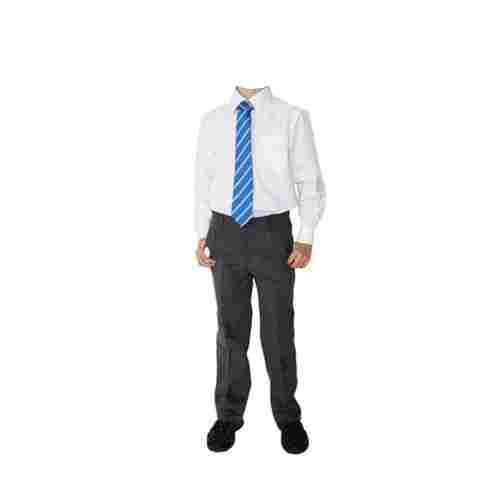 Boy's Cotton Full Sleeves Shirt and Pant School Uniform Set, Multiple Sizes