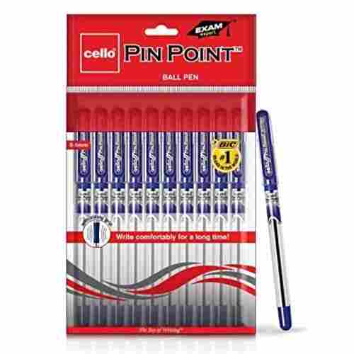 Cello Pinpoint Ball Pen For Students With Fine Grip And 80gm Weight, Pack of 10 Pens