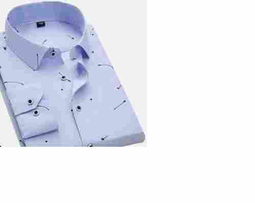 Comfortable And Washable Sky Blue Printed Pattern Casual Shirt 