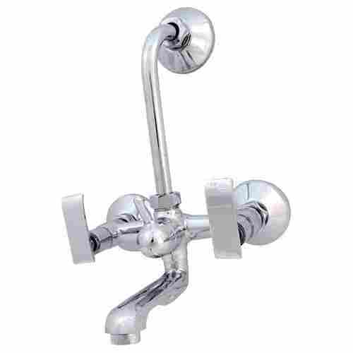 Satinless Steel Body Chrome Finish Sliver Double Handle Wall Mixer