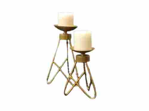 Golden Polished Finish Modern Design Decorative And Attractive Candle Stand