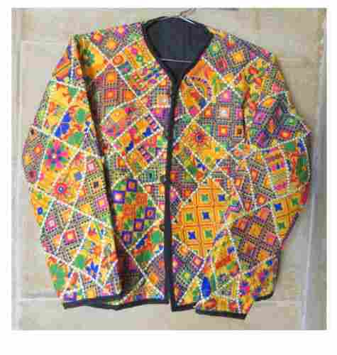 Washable And Comfortable Multi Color Printed Cotton Embroidered Jacket