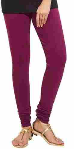 Purple Comfortable And Washable Cotton Lycra Stretchable Leggings