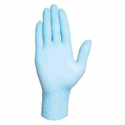  6.3 Inch Size Sky Blue Full Finger Powdered Nitrile Disposable Gloves