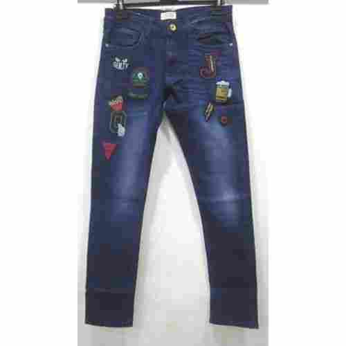 Boys Embroidered Patch Work Skinny Slim Fit Stretchable Jeans 