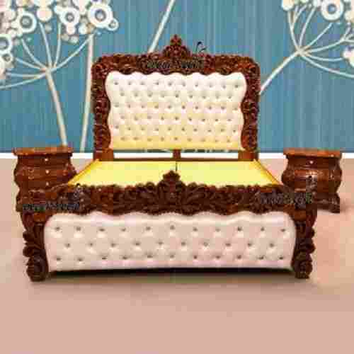 Wooden Carved Maharaja Double Bed For Home