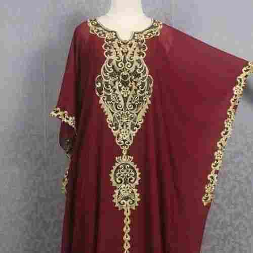 Dark Brown Embroidered Abaya, Available In Multisite, Full Sleeves