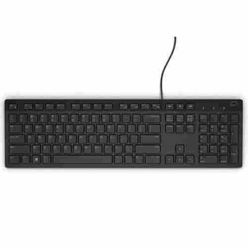 Black Plastic Rectangular Wired Usb Dell Computer Keyboard