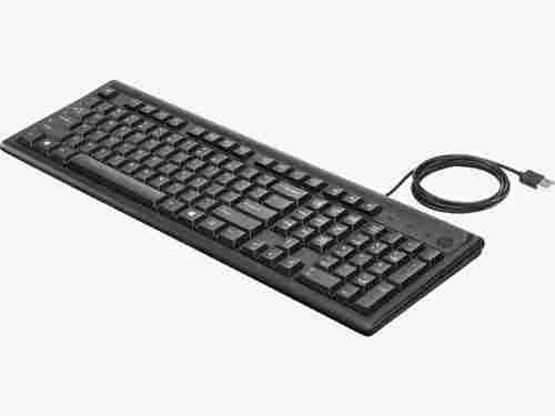 Black Plastic Rectangular Wired Usb Hp Computer Keyboard 