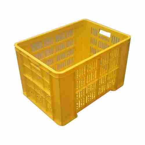 Comfortable Rectangular Perforated Plastic Material Crate For Stored Vegetable 