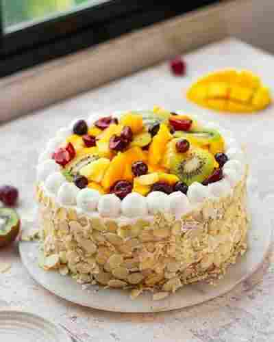 Berry, Seasonal Fruits Round Eggless Fruit Cake, For Bakery