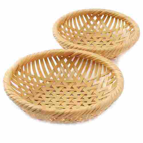 Eco Friendly Round Brown Color Bamboo Basket, Size/Dimension: 7Inch