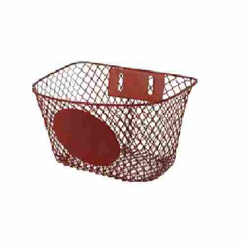 Maroon Powder Coated Steel Mesh Cycle Basket