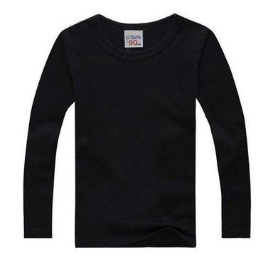 Skin Friendly Wrinkle Free With Black Round Neck Full Sleeve Mens Cotton T Shirt Age Group: Children