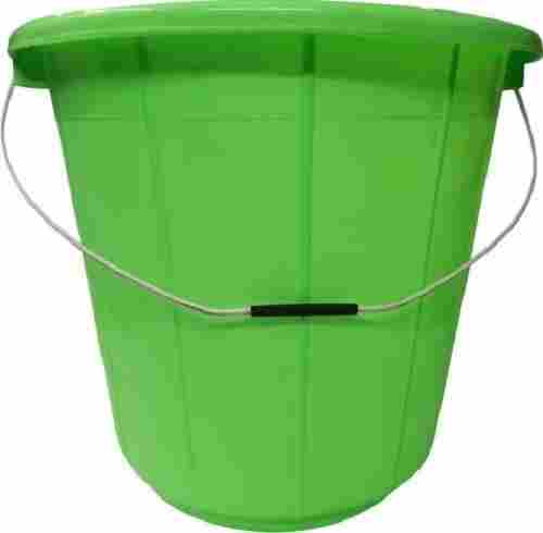 20 Liters Capacity Round 3 Mm Thick Green Plain Plastic Bucket 