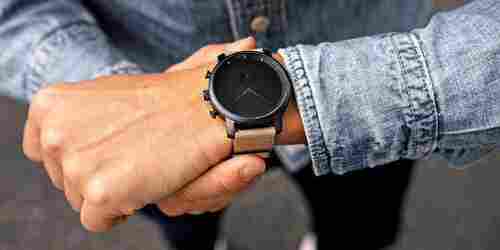 Round Shape Analog Men Wrist Watches With Leather Strap for Casual Wear