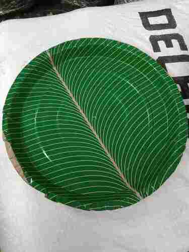 70-220 Gsm Green Paper Disposable Round Plates